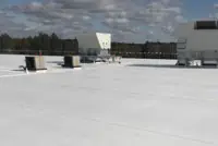 Indianapolis industrial flat roof with HVAC units and TPO membrane