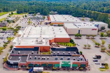 Aerial View of Jubilee Square Shopping Center's Flat Roof Installation