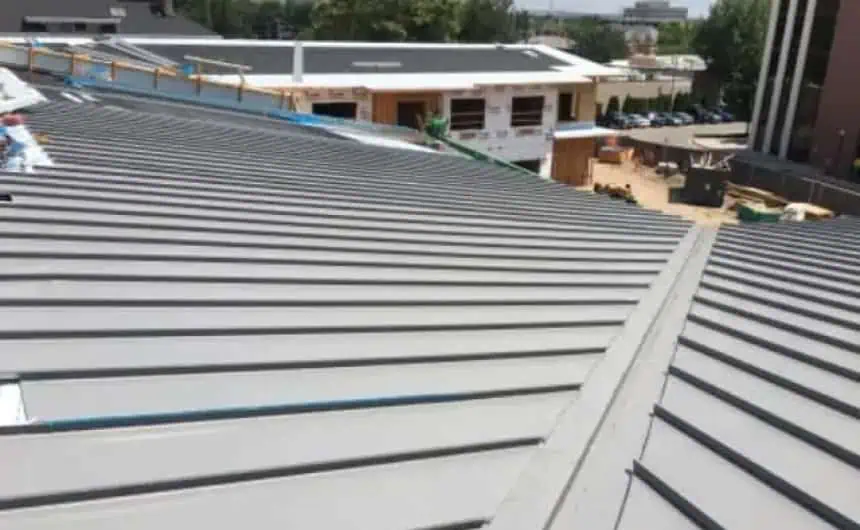 Metal Roof Overlooking Urban Construction Near Ronald McDonald House